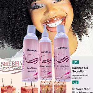 SHEBHA 3 Step System Shampoo, Conditioner, Growth Oil